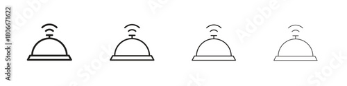 Bell concierge icons. Simple solid style. thin stroke line icons