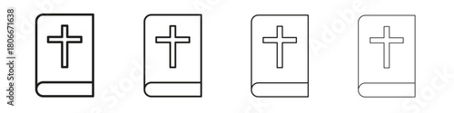 Bible icons. Simple solid style. thin stroke line icons