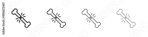 Bone break icons. Simple solid style. thin stroke line icons