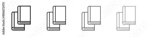 Book copy icons. Simple solid style. thin stroke line icons