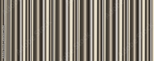 Abstract background of vertical metallic stripes with gradient shades of silver and gray ,construction and architecture structure material texture, industrial steel iron line cover, aluminum row, 