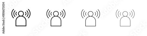 Brand awareness icons. Simple solid style. thin stroke line icons