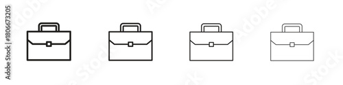 Briefcase icons. Simple solid style. thin stroke line icons