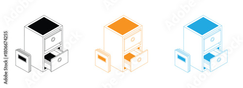 Office file cabinet isometric icon is ready for premium use