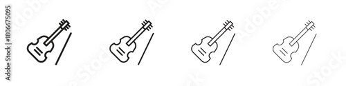 Cello icons. Simple solid style. thin stroke line icons