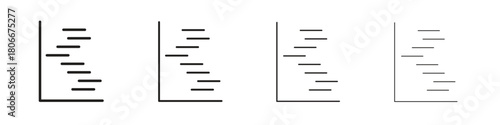 Chart gantt icons. Simple solid style. thin stroke line icons