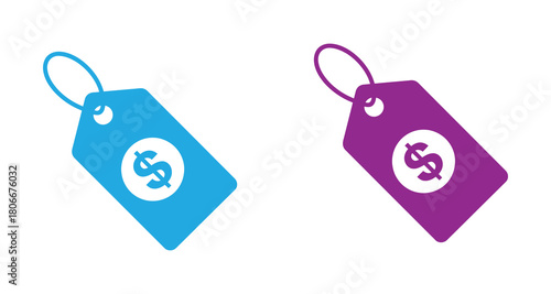 Price Tag Discount Icon.  Discount promotion icon. Sale, Offer, Shopping Concept. Price discount tag icons. Promotion price tag icon collection. Discount percent tag icon set vector. Illustration for 