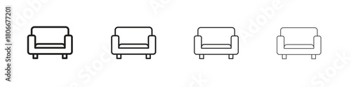 Couch icons. Simple solid style. thin stroke line icons