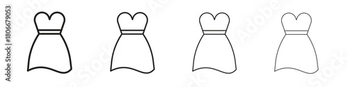 Dress icons. Simple solid style. thin stroke line icons