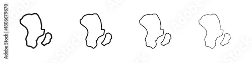 Earth africa icons. Simple solid style. thin stroke line icons