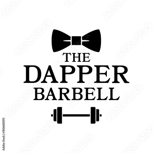 Stylish bow tie combined with a barbell to create a classy fitness and training themed logo, perfect for gyms, personal coaches, and upscale workout brands. Editable Vector File
