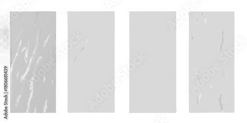 Abstract grayscale composition with textured panels and a fragmented geometric element