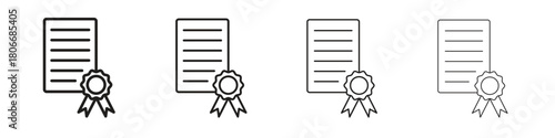 License icons. Simple solid style. thin stroke line icons