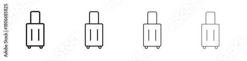 Luggage icons. Simple solid style. thin stroke line icons