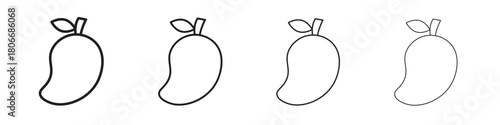 Mango icons. Simple solid style. thin stroke line icons