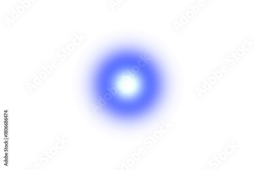 Abstract blue light effect isolated on transparent background, creating a soft and ethereal glow in the center