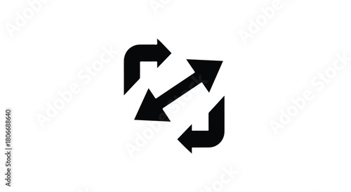 Abstract graphic of arrows indicating movement and direction on a white background