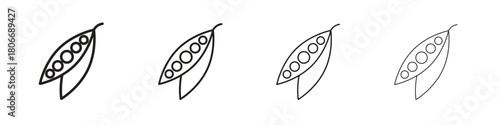 Peapod icons. Simple solid style. thin stroke line icons