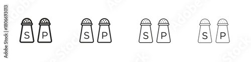 Salt pepper icons. Simple solid style. thin stroke line icons