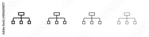 Sitemap icons. Simple solid style. thin stroke line icons