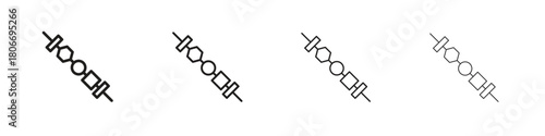 Skewer icons. Simple solid style. thin stroke line icons