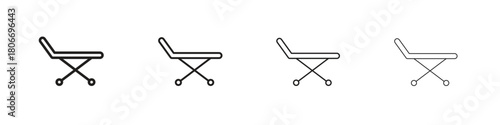Stretcher icons. Simple solid style. thin stroke line icons