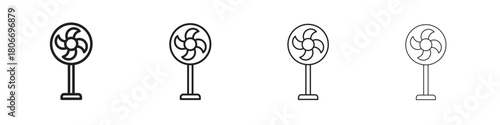 Table Fan icons. Simple solid style. thin stroke line icons