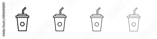 Swoosh Cup icons. Simple solid style. thin stroke line icons