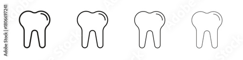 Teeth icons. Simple solid style. thin stroke line icons
