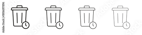 Time waste icons. Simple solid style. thin stroke line icons