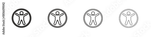 Universal access icons. Simple solid style. thin stroke line icons