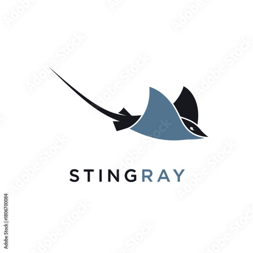 Minimalist Elegant Stingray Vector Logo