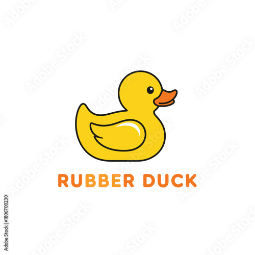 Cute Yellow Rubber Duck Baby Toy Logo