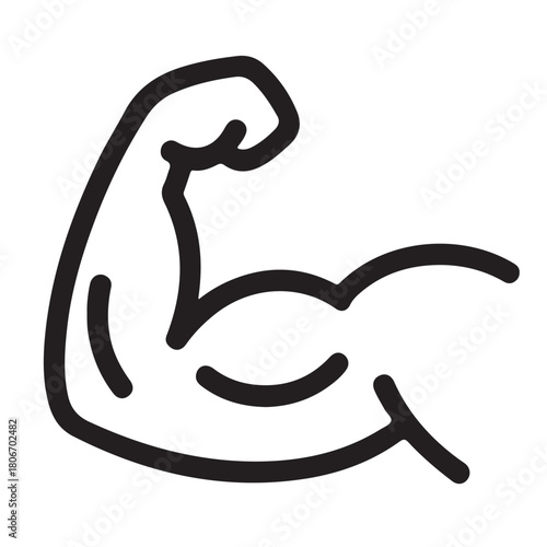 Muscle icon. Bicep symbol. Strong arm vector illustration. Gym logo