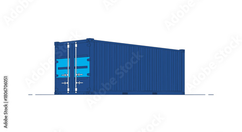 A blue shipping container illustration with identifying number 26375BA