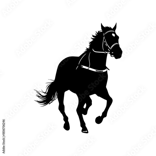 Silhouette of a Rearing Horse A Graphic Representation of Equine Elegance