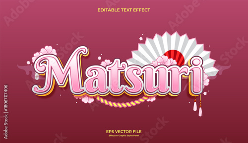 decorative japan festival editable text effect design