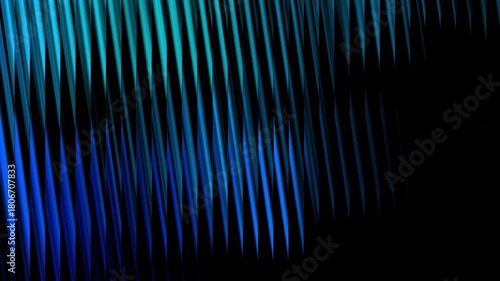 Neon soft vertical wave light gradient background.Futuristic neon waves of blue green gradient flow in endless dance of light and motion with fractal glass glowing animation.