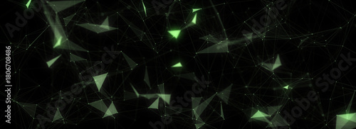 Technology network connection artificial intelligence. Abstract business design. Futuristic grid neural networks. Motion big data on space. Virtual cyber security background. 3D rendering.