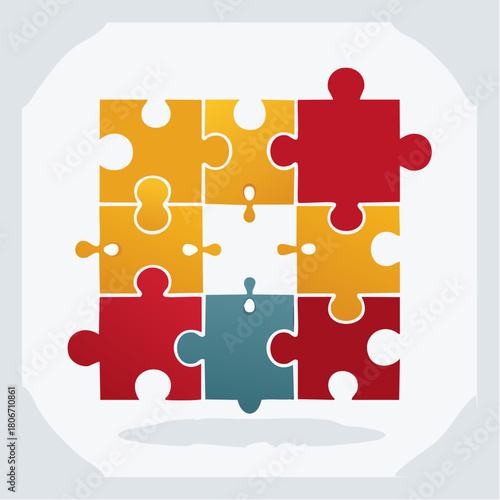 Interlocking Puzzle Pieces Representing Connection and Collaboration