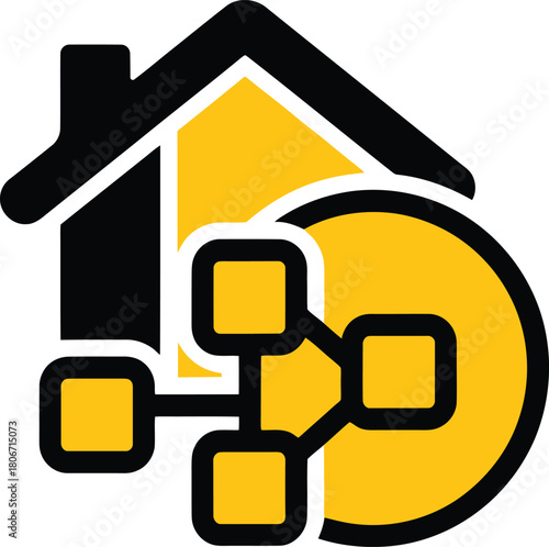 Smart Home Network Connectivity Vector Icon