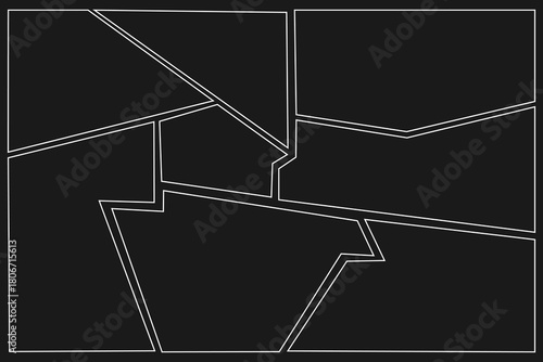 Pictures or photos frame collage. Comics page grid layout, abstract photo frames and digital photo wall template set. Montage frame photography, mockup card photograph illustration