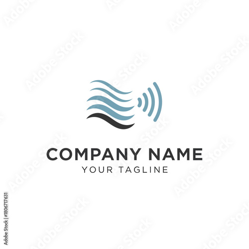 Wallpaper Mural A logo featuring stylized waves and signal radiating outwards, representing communication. Torontodigital.ca