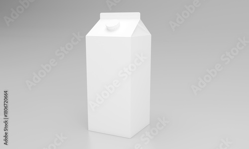 Clean white carton mock-up for beverage product packaging design presentation and branding project displays