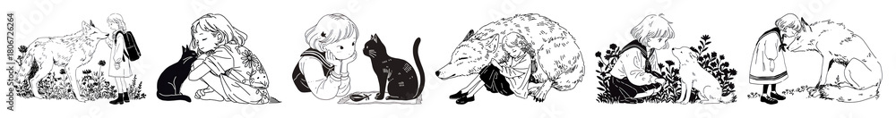 Obraz premium Vintage animal illustration series
