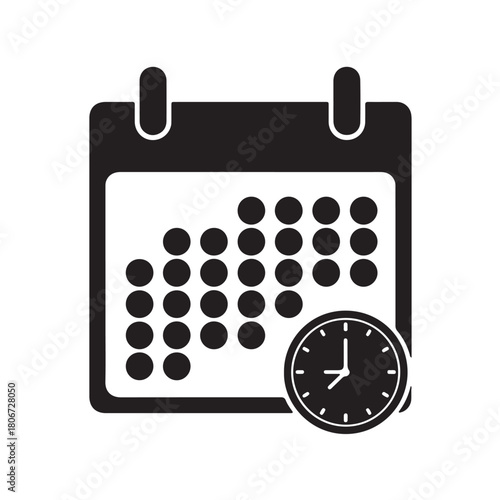 Calendar and clock icon for managing schedules and appointments