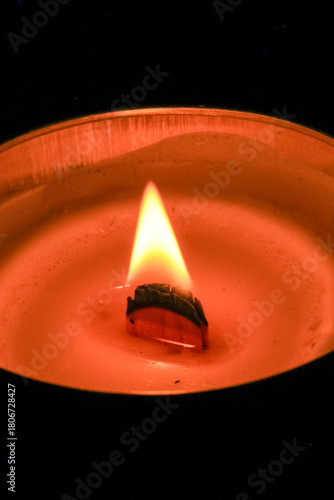 burning candle in the dark