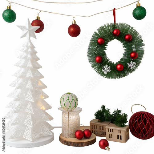 christmas tree and decorations