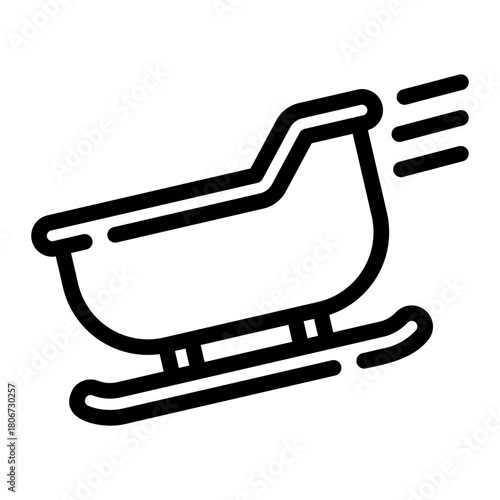 sleigh line icon