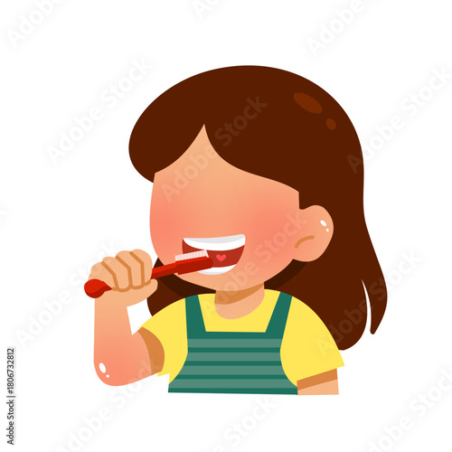 girl with a brush your teeth
